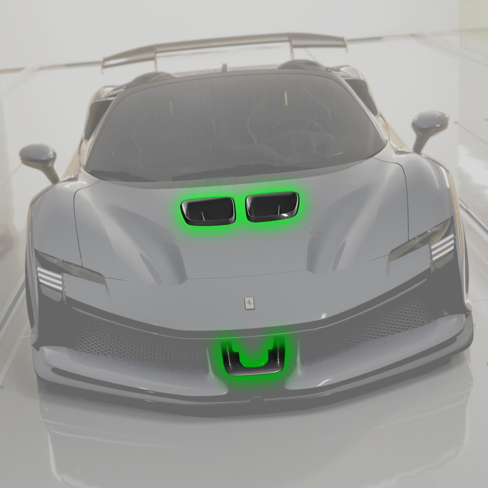 車のエアインテークをカーボンファイバ